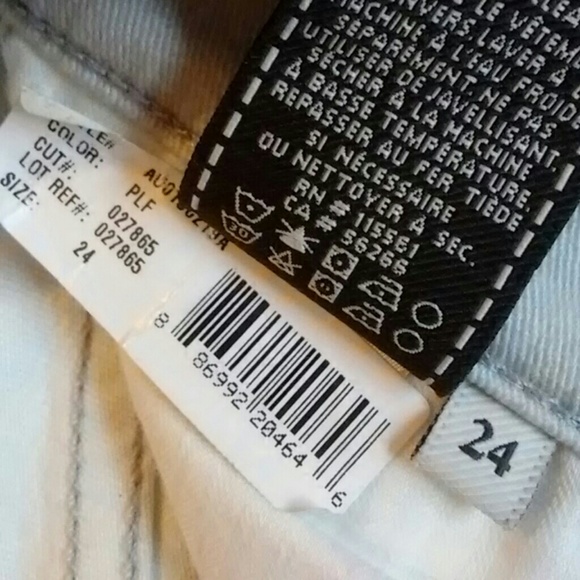 🦋 7FAM Floral Skinny Crop Jeans size 24x28 - Picture 8 of 8